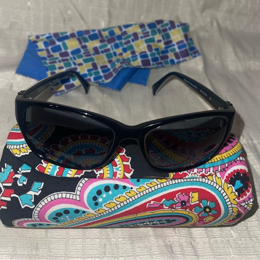 EUC Vera Bradley Discontinued Dina Parisian Paisley Sunglasses & Eyeglass Case